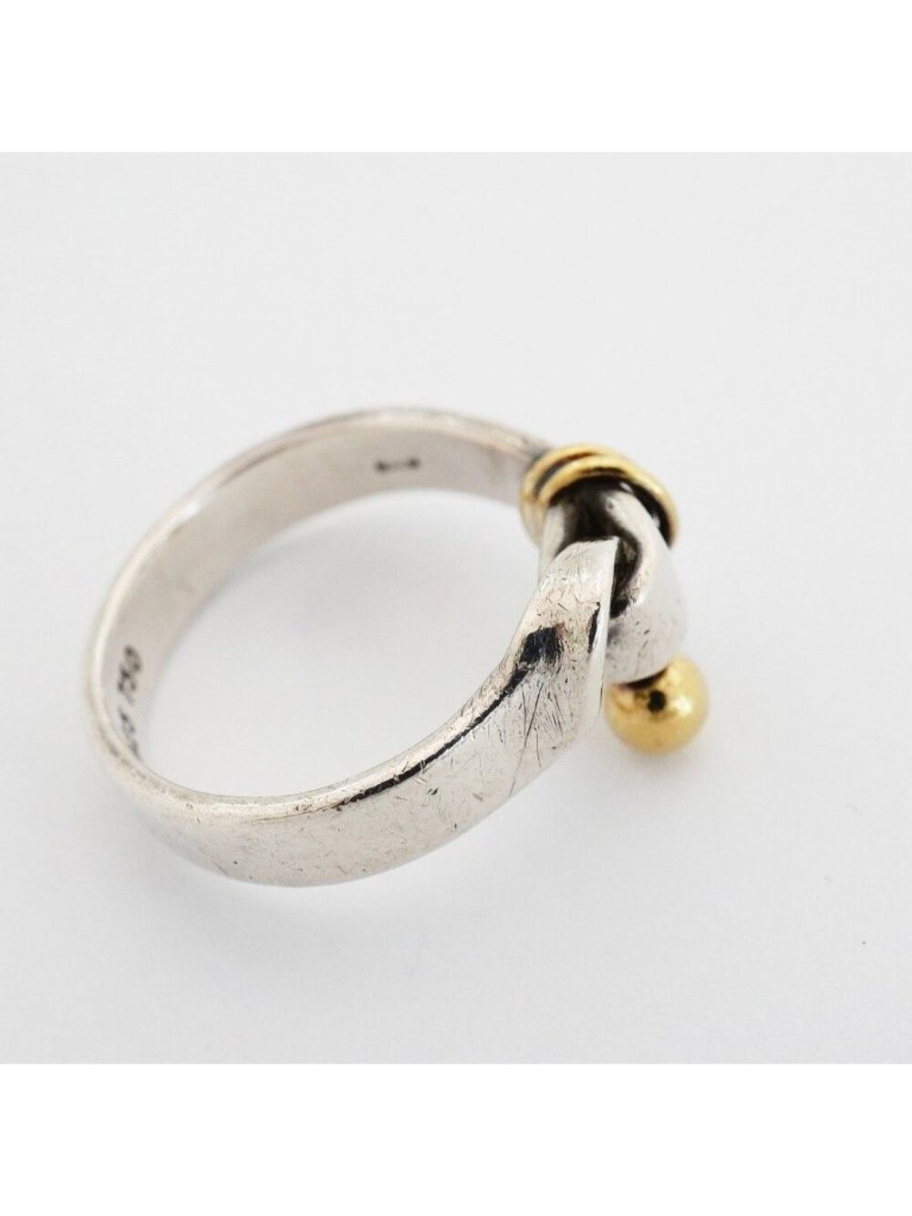 Tiffany & Co Ring Hook Eye 18k Yellow Gold 925 Sterling Silver - Picture 9 of 9